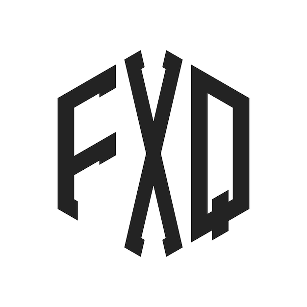 Diseño del logotipo de FXQ Letra inicial Monograma de FXQ Logotipo con forma de hexágono