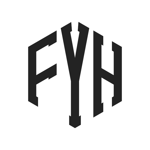 Diseño del logotipo FYH Letra inicial FYH Monograma Logotipo con forma de hexágono