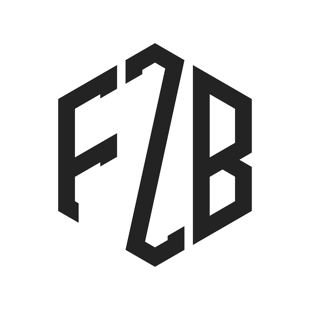Diseño del logotipo de FZB Letra inicial FZB Monograma Logotipo con forma de hexágono