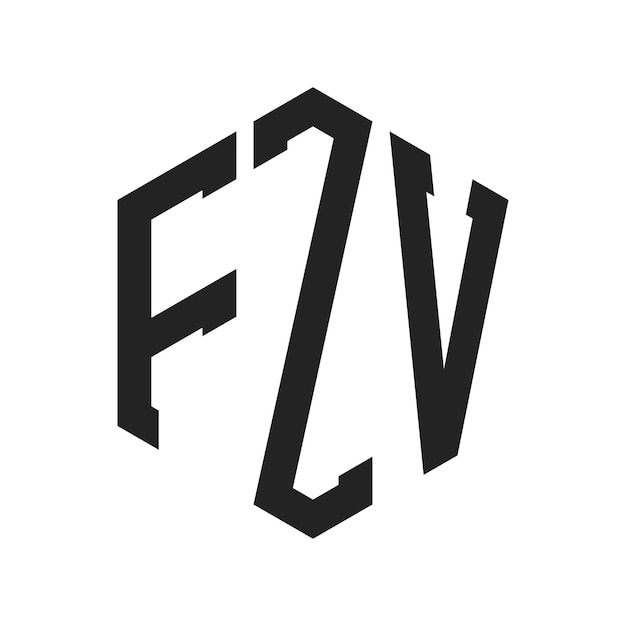 Diseño del logotipo de FZV Letra inicial FZV Monograma Logotipo con forma de hexágono