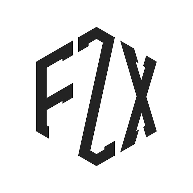 Diseño del logotipo FZX Letra inicial FZX Monograma Logotipo con forma de hexágono