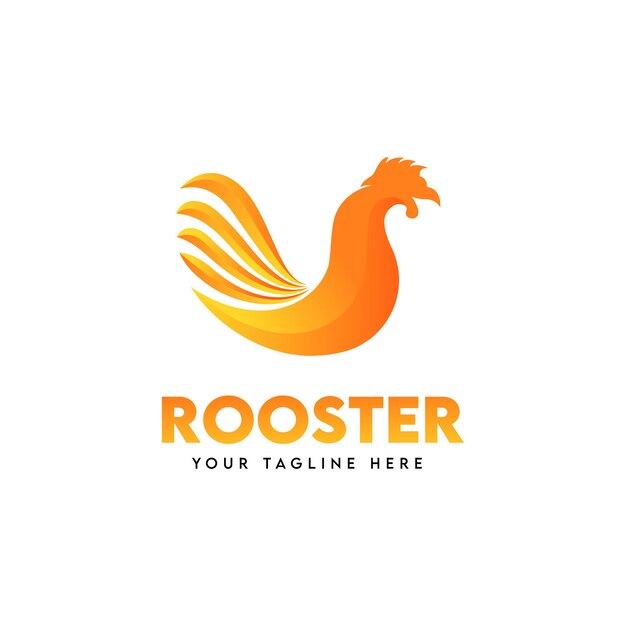 Diseño del logotipo del gallo de estilo gradiente vectorial