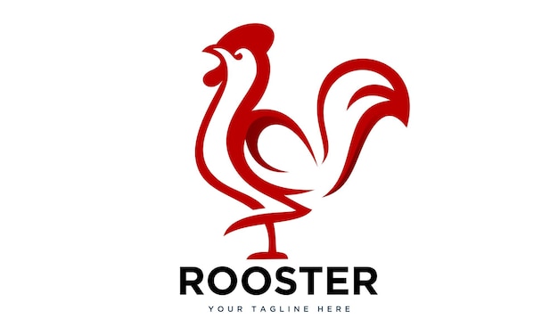 diseño de logotipo de gallo rojo