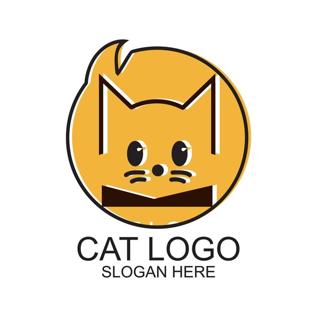 Vector diseño del logotipo de gato concepto simple vector premium