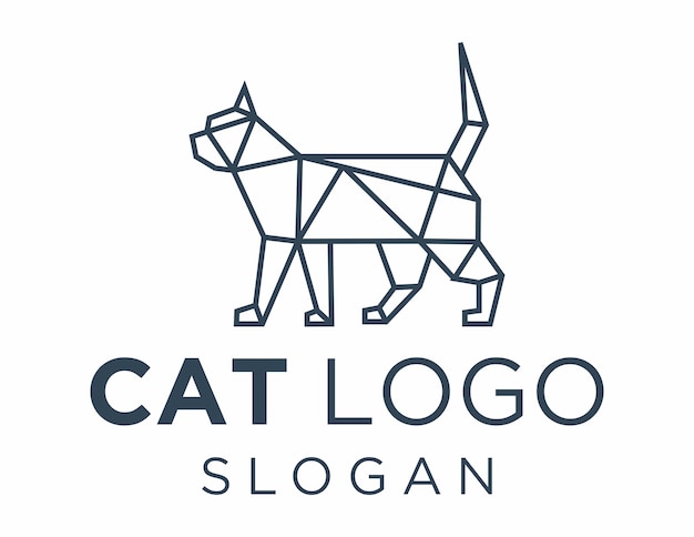 Diseño del logotipo del gato creado usando la aplicación Corel Draw 2018 en un fondo blanco