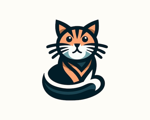 Diseño del logotipo del gato Ilustración vectorial del símbolo del icono