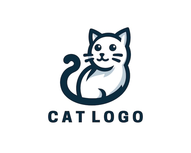 Diseño del logotipo del gato Ilustración vectorial del símbolo del icono