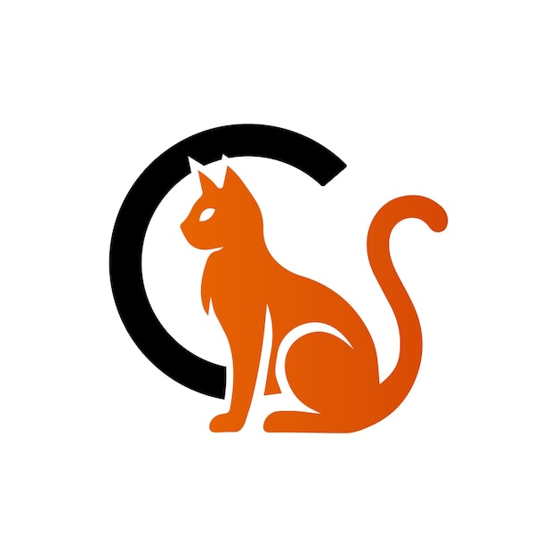 Diseño de logotipo de gato minimalista y abstracto Ilustración vectorial