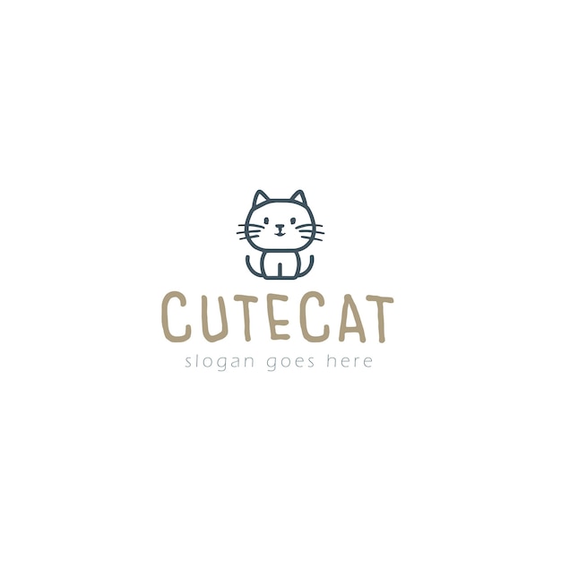 Diseño de logotipo de gato vectorial