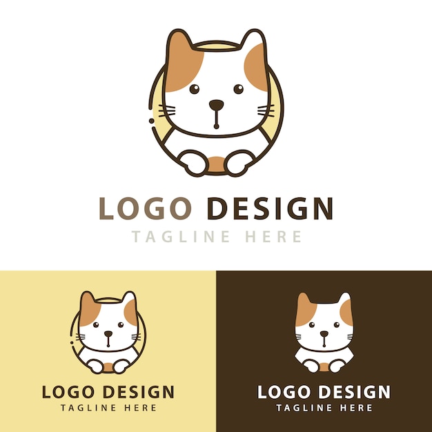 Diseño de logotipo de gato