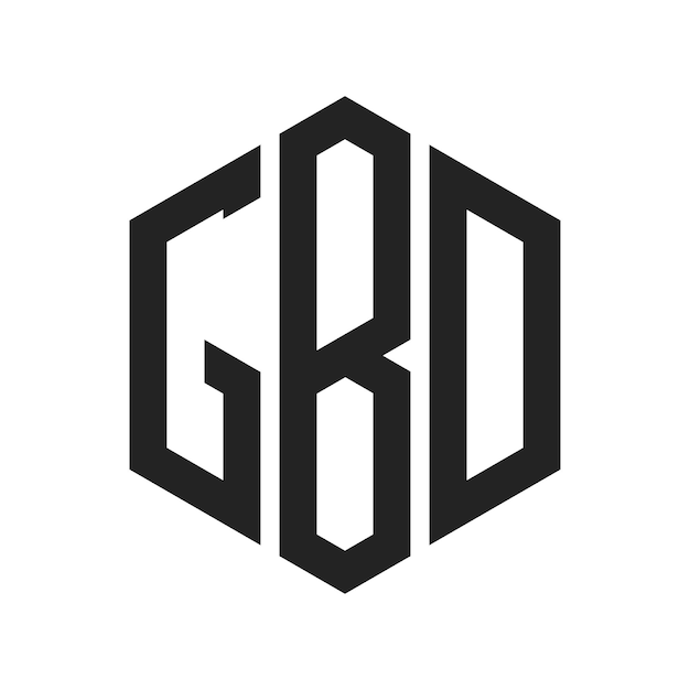 Diseño del logotipo de GBD Letra inicial GBD Monograma Logotipo con forma de hexágono