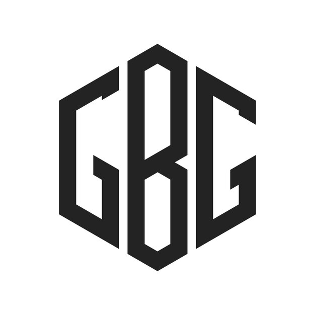 Diseño del logotipo GBG Letra inicial GBG Monograma Logotipo con forma de hexágono