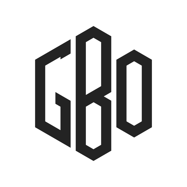 Diseño del logotipo GBO Letra inicial GBO Monograma Logotipo con forma de hexágono