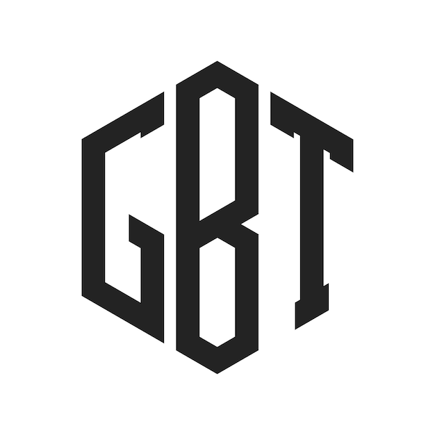 Diseño del logotipo GBT Letra inicial GBT Monograma Logotipo con forma de hexágono