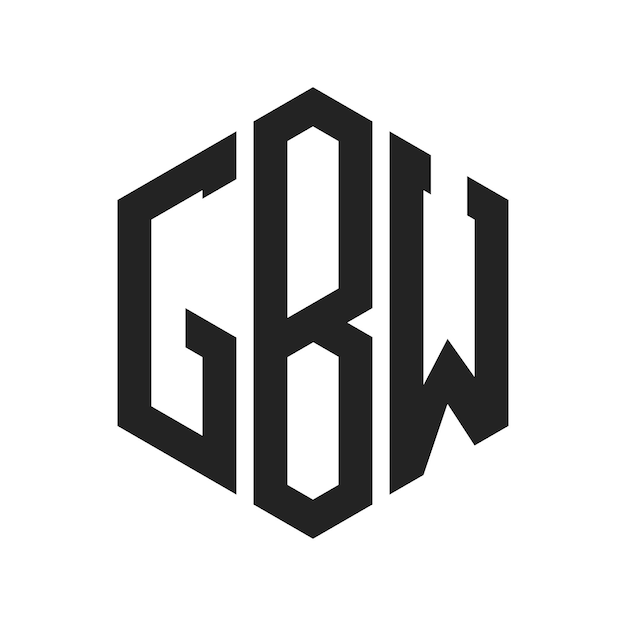 Diseño del logotipo GBW Letra inicial GBW Monograma Logotipo con forma de hexágono