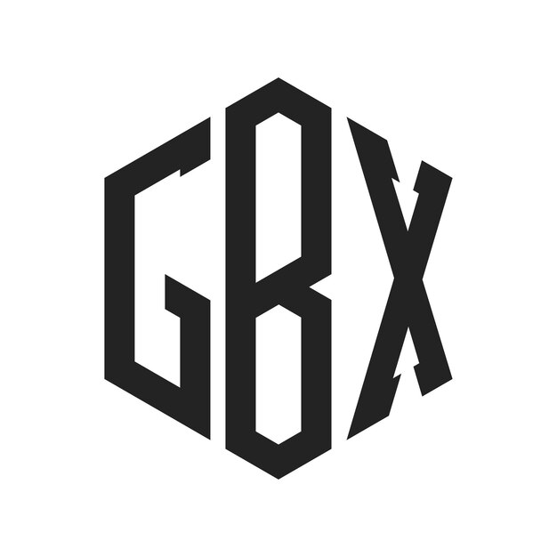 Diseño del logotipo GBX Letra inicial GBX Monograma Logotipo con forma de hexágono