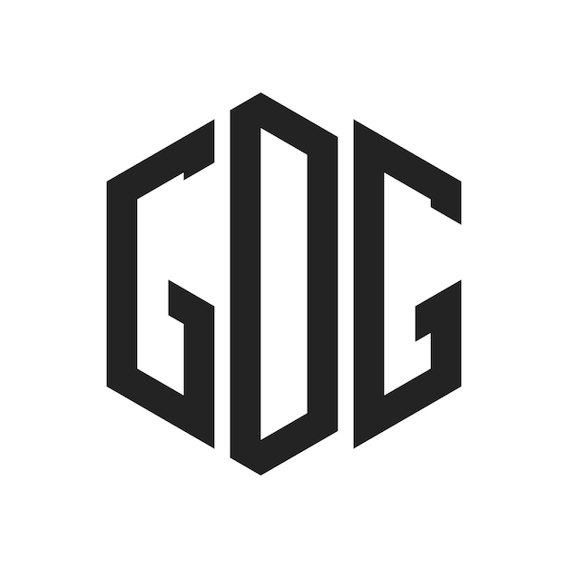Diseño del logotipo de GDG Letra inicial GDG Monograma Logotipo con forma de hexágono