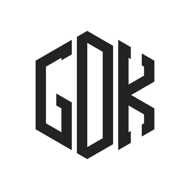 Diseño del logotipo de GDK Letra inicial GDK Monograma Logotipo con forma de hexágono