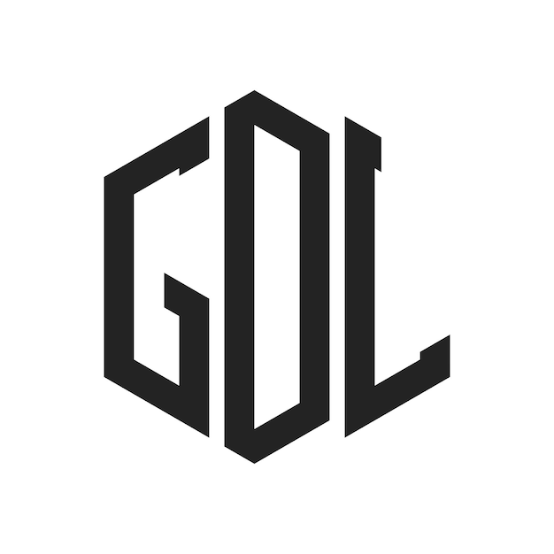 Diseño del logotipo de GDL Letra inicial GDL Monograma Logotipo con forma de hexágono