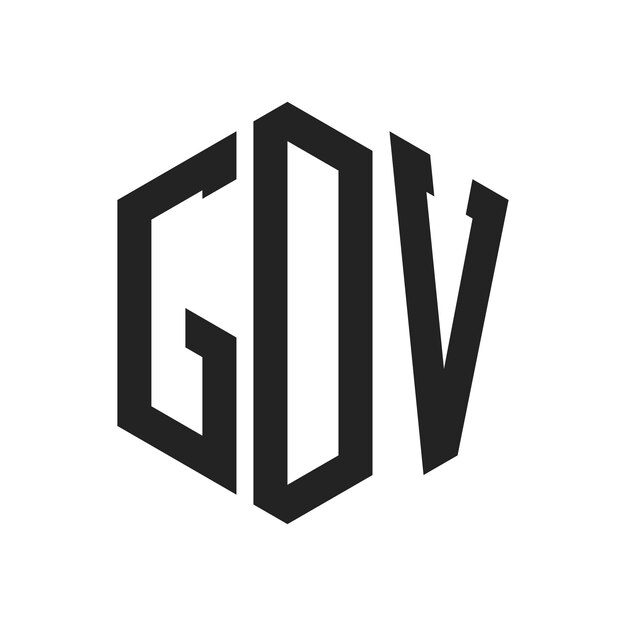 Diseño del logotipo de GDV Letra inicial GDV Monograma Logotipo con forma de hexágono