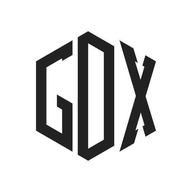 Diseño del logotipo de GDX Letra inicial GDX Monograma Logotipo con forma de hexágono
