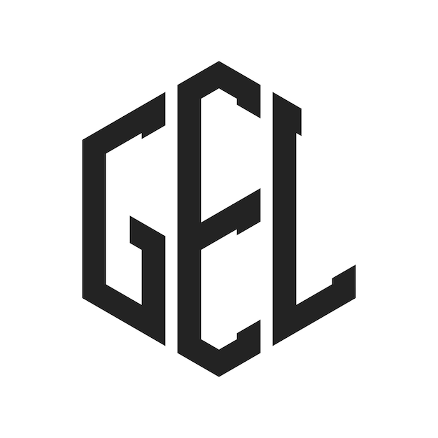 Diseño del logotipo GEL Letra inicial GEL Monograma Logotipo con forma de hexágono