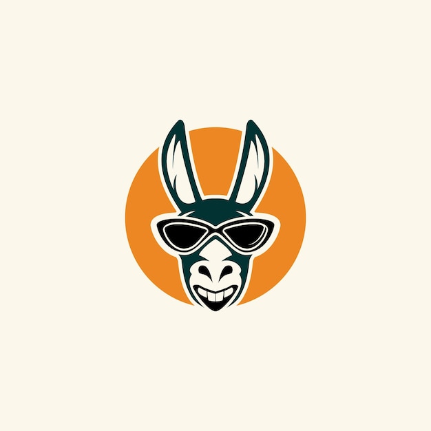 Diseño de logotipo genial de burro