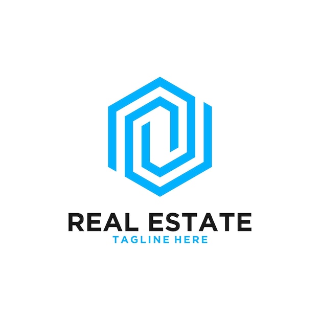 Diseño de logotipo de geometría inmobiliaria.