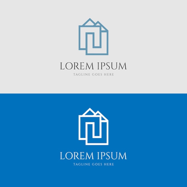 Diseño del logotipo de Geometric Line House para la construcción de propiedades inmobiliarias