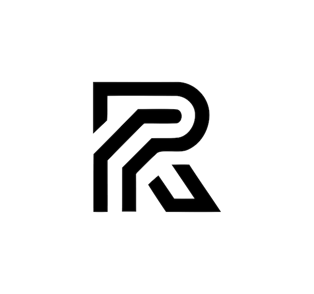 Diseño del logotipo de Geometric R moderno
