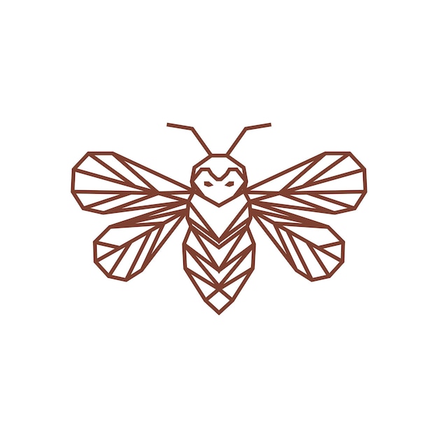 Diseño de logotipo geométrico de abeja