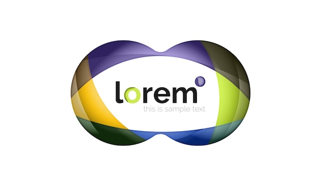 Diseño de logotipo geométrico abstracto con formas superpuestas