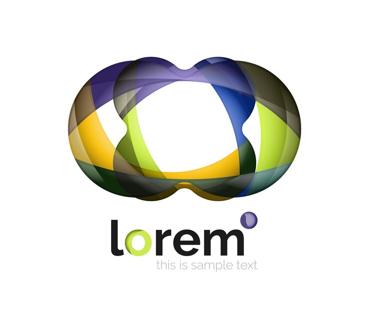 Vector diseño de logotipo geométrico abstracto con formas superpuestas