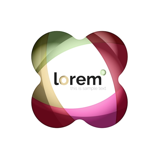 Diseño de logotipo geométrico abstracto con formas superpuestas