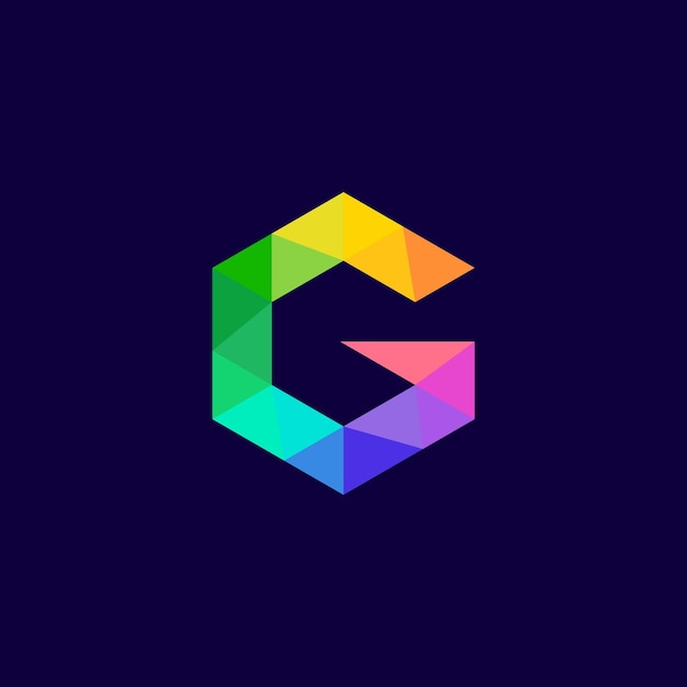 Vector diseño de logotipo geométrico colorido g