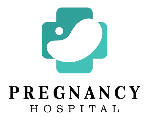 Diseño de logotipo geométrico para hospital de maternidad.