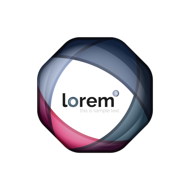 Diseño de logotipo geométrico idea de convergencia composición moderna de colores formas abstractas