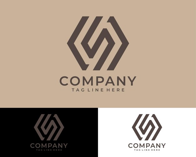 Diseño de logotipo geométrico inicial letra S