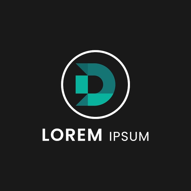 Diseño de logotipo geométrico moderno con la letra D y el círculo