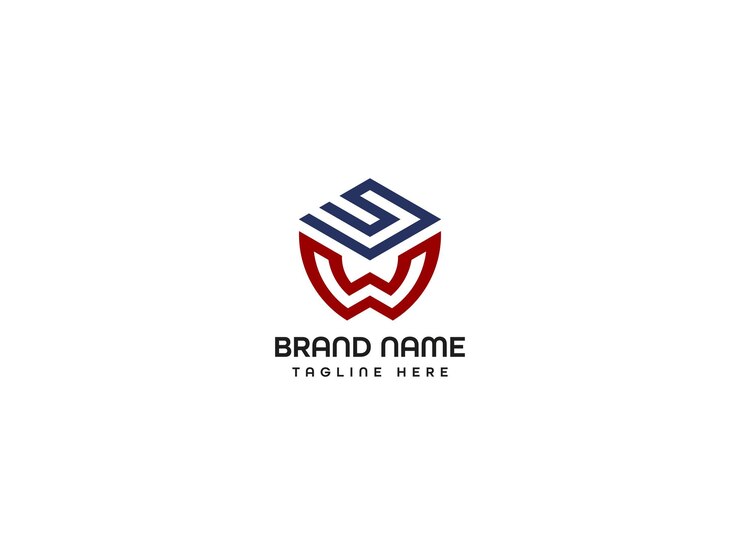 Diseño de logotipo geométrico moderno con las letras S y W
