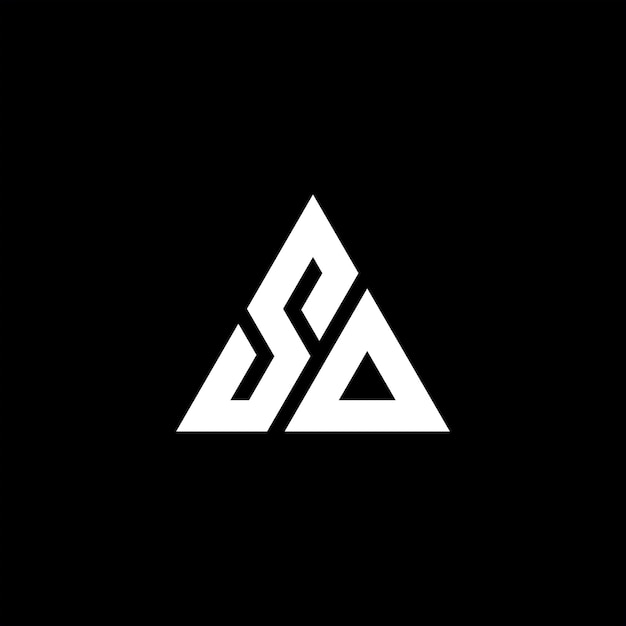 Diseño de logotipo geométrico de triángulo minimalista moderno SO u OS