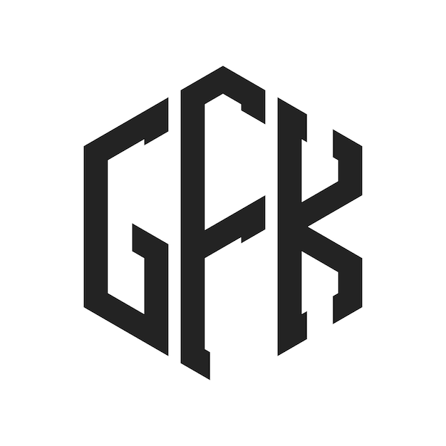 Diseño del logotipo de GFK Letra inicial GFK Monograma Logotipo con forma de hexágono
