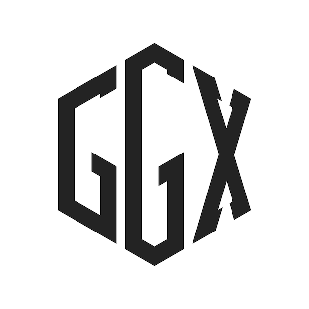 Diseño del logotipo de GGX Letra inicial GGX Monograma Logotipo con forma de hexágono