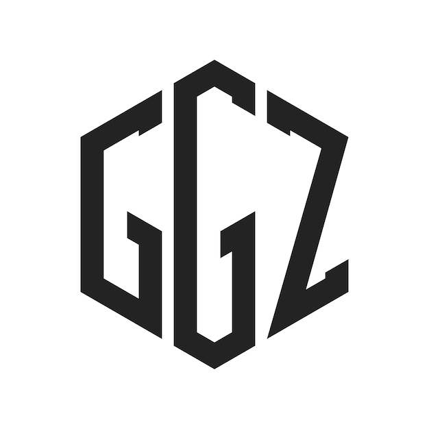 Diseño del logotipo de GGZ Letra inicial GGZ Monograma Logotipo con forma de hexágono