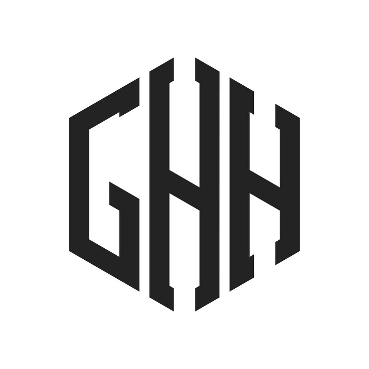 Vector diseño del logotipo ghh letra inicial ghh monograma logotipo con forma de hexágono