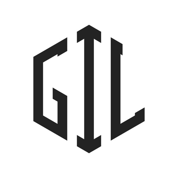 Diseño del logotipo de GIL Letra inicial GIL Monograma Logotipo con forma de hexágono