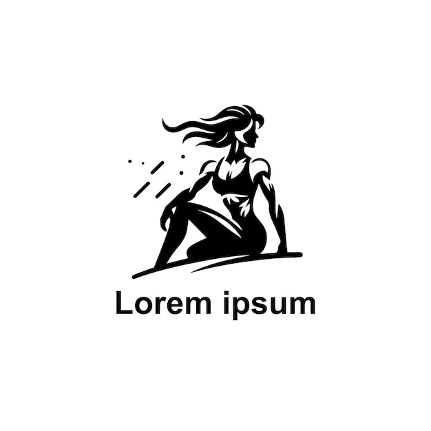 diseño del logotipo del gimnasio femenino vectorial