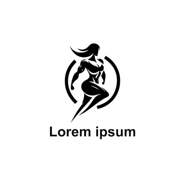 diseño del logotipo del gimnasio femenino vectorial