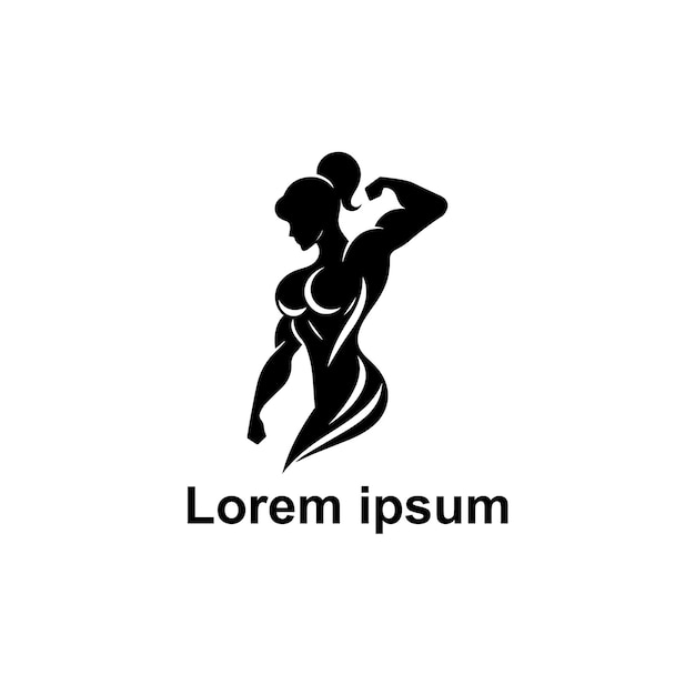 diseño del logotipo del gimnasio femenino vectorial