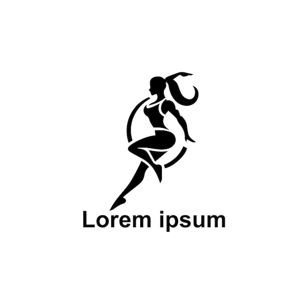 diseño del logotipo del gimnasio femenino vectorial